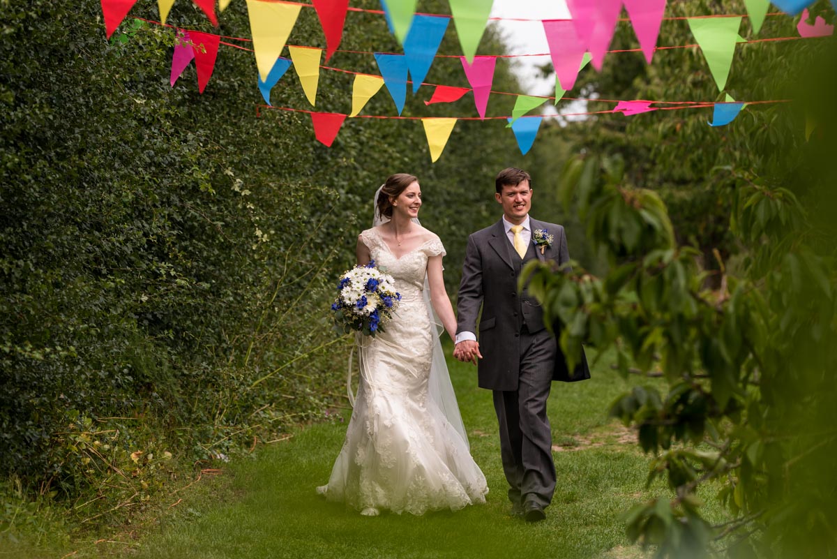 Photograph of Hannah and Matthew at their canterbury wedding venue
