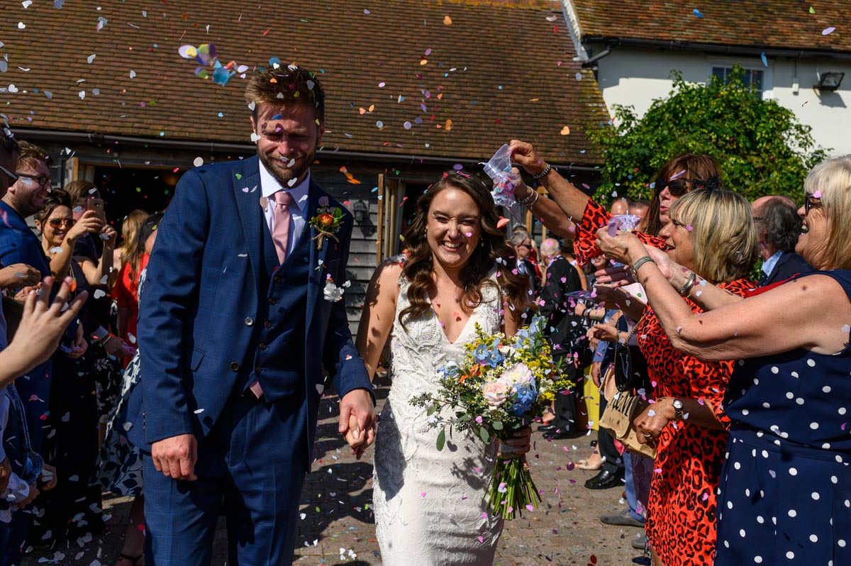 Kailey and Robs confetti photograph at The Ferry House Inn, Isle of Sheppey