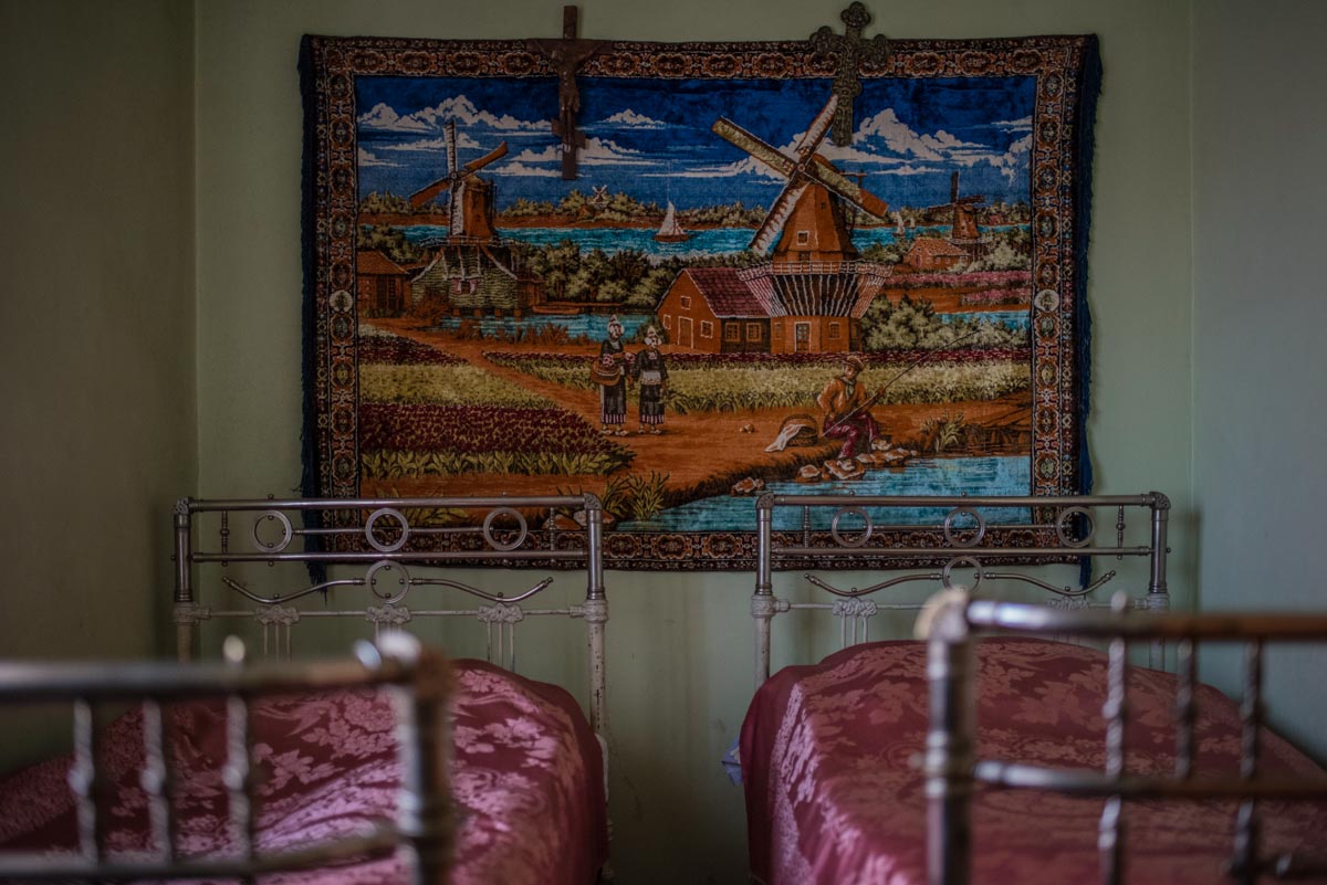 Photograph of two beds in a home in Gyumri, Armenia