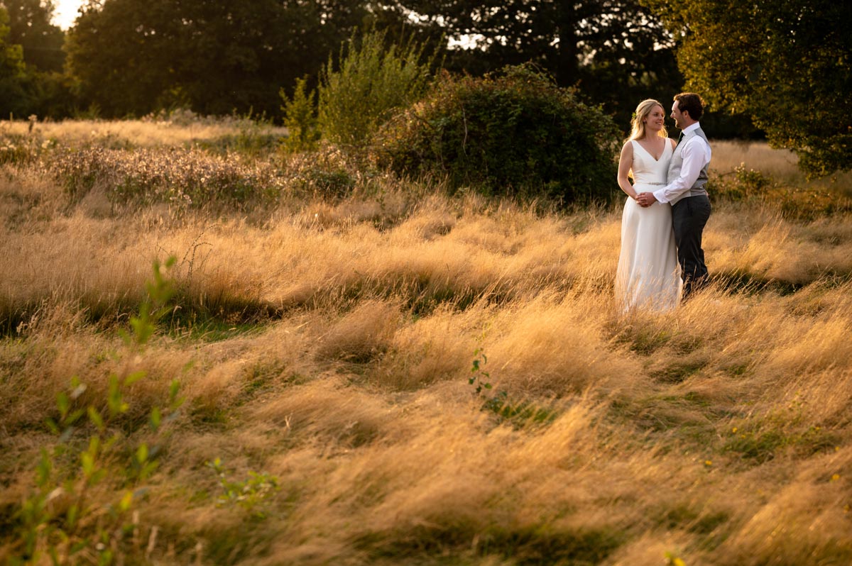 wedding photography best of 2021 photograph of bride and groom during golden hour at their wedding in kent