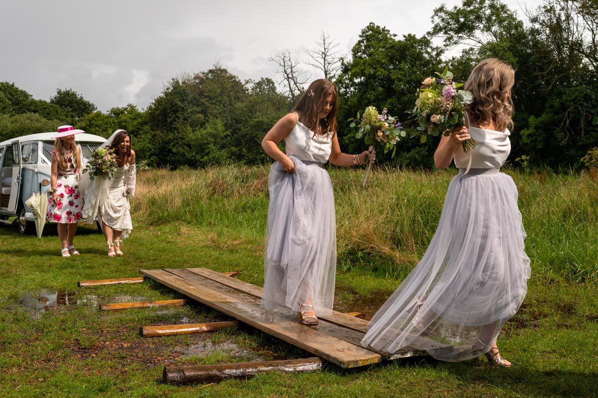 wedding photography best of 2021 photograph of bride and bridesmaids at wilderness wedding venue, kent