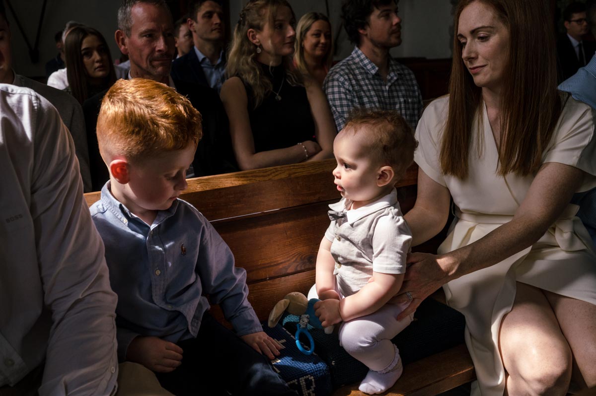 Photograph of Rupert during his christening at St Stephens church in Kent