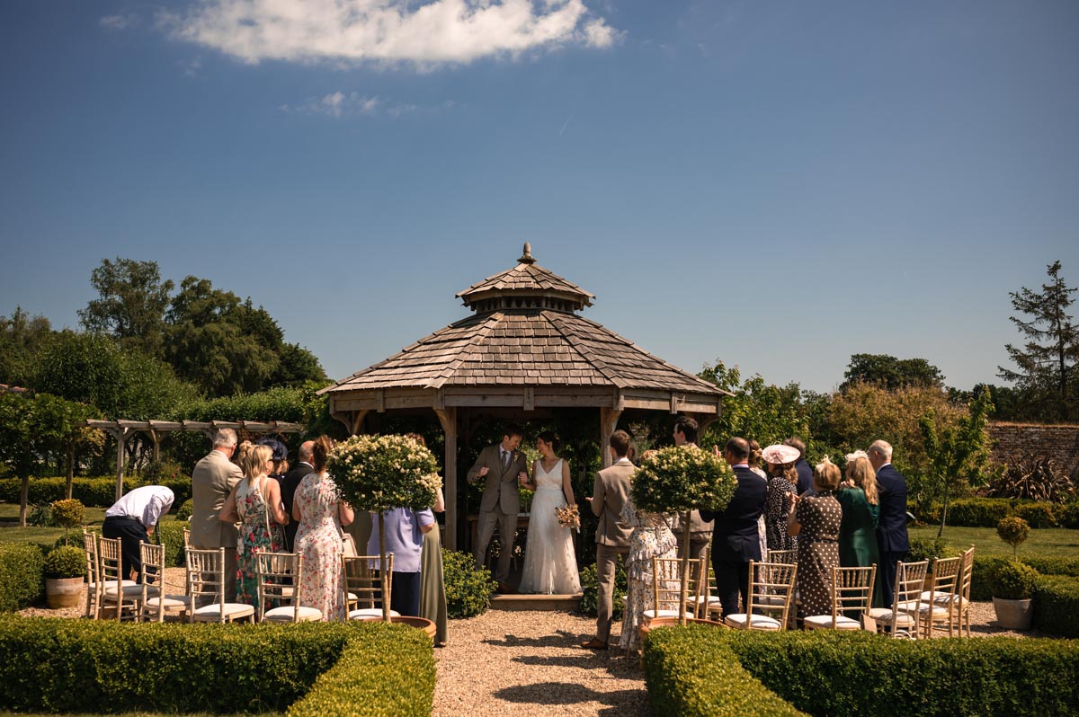 photograph of outdoor wedding venue at the secret garden in kent. becca and freds wedding