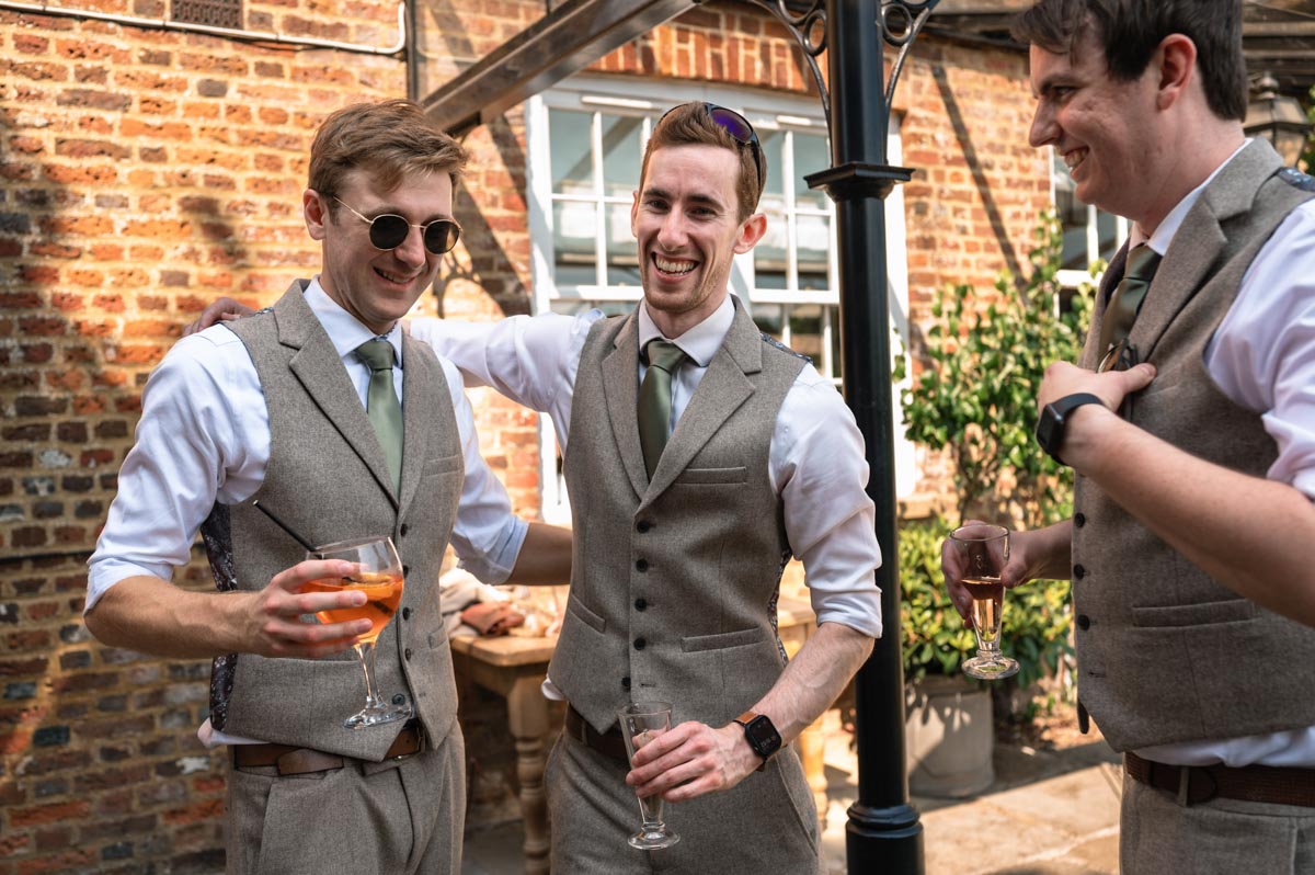 photograph of fred and his best men at the secret garden in kent