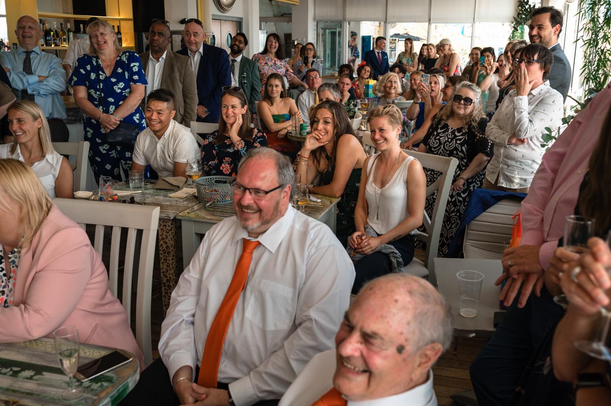 Photograph of guests at same sex wedding in Saltdean east Sussex