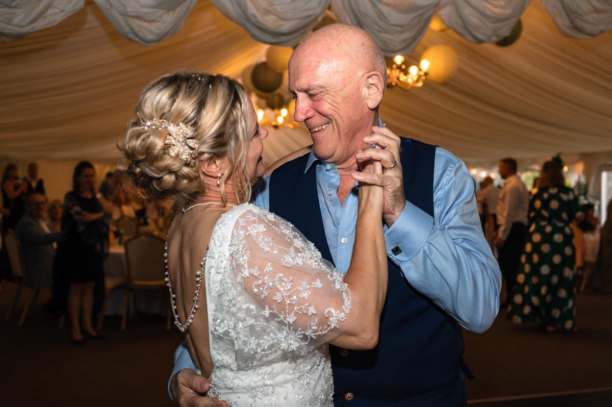 father and daughter dance at westenhanger castle wedding