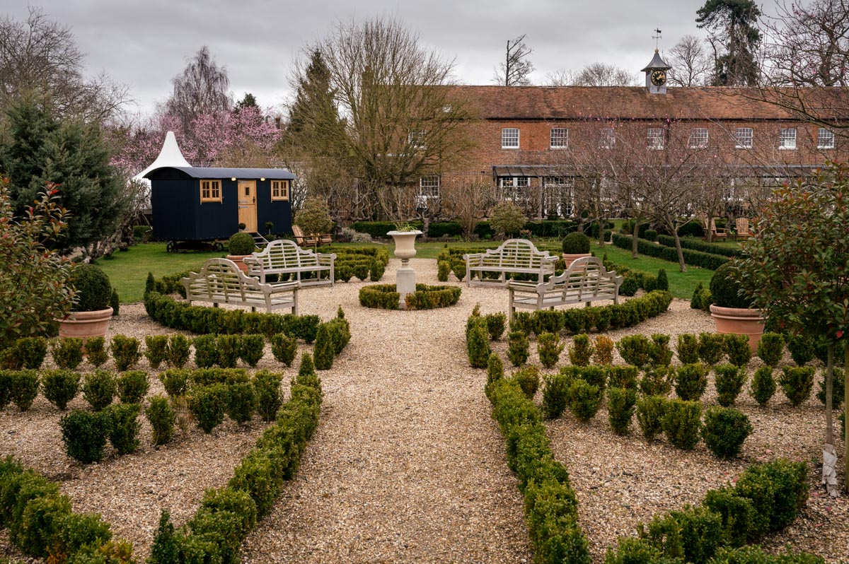 Photograph of The Secret Garden Wedding Venue in Kent. Spring wedding of Laura and Jacob