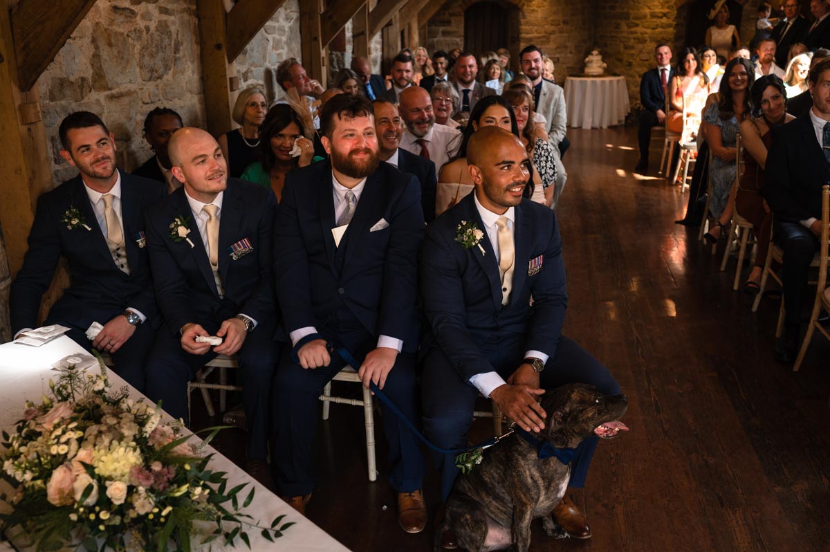 Photograph of guests at sarah and james swallows oast wedding