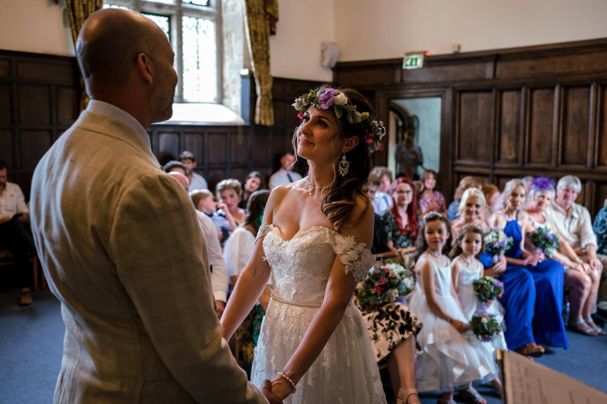 Photographing a wedding ceremony at Archbishops Palace in Kent