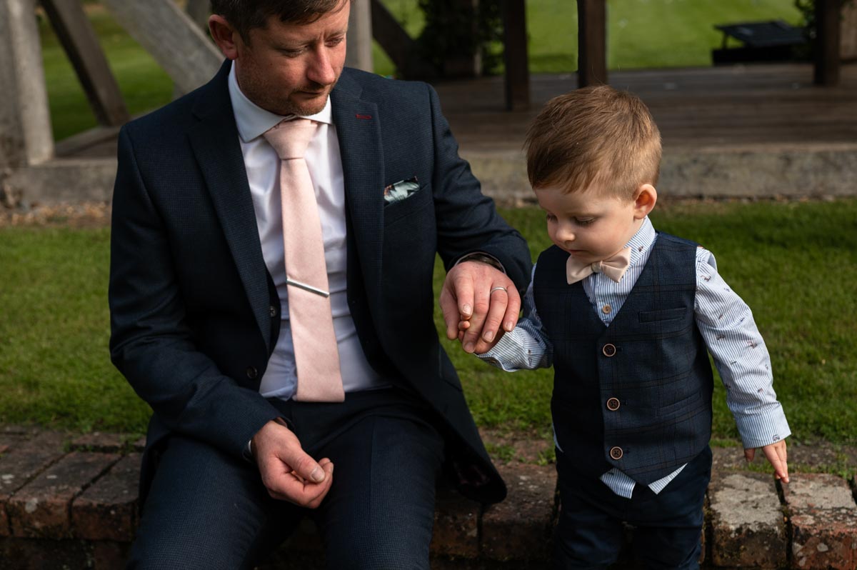 father and son photo at westenhanger castle wedding